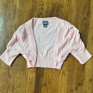 Dots Light Pink Knit Top Cardigan Shrug